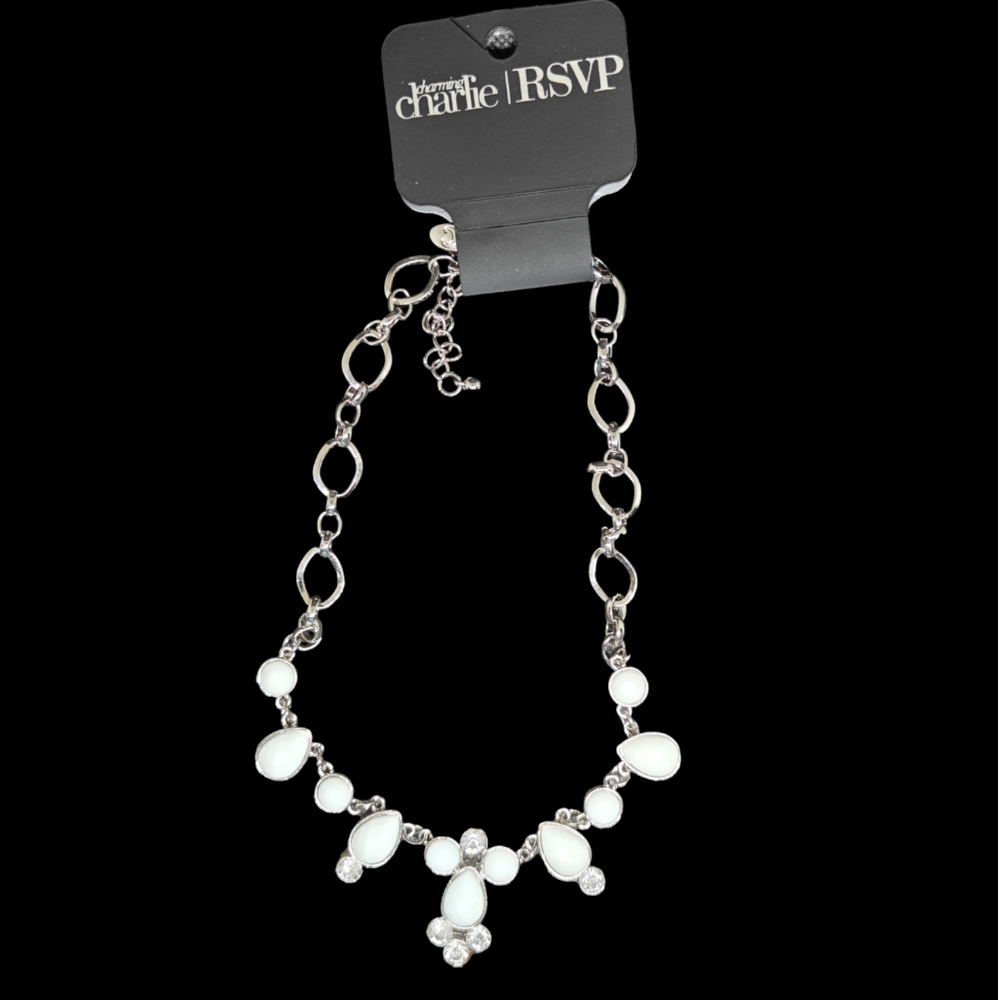 Charming Charlie White Statement Necklace Nwt